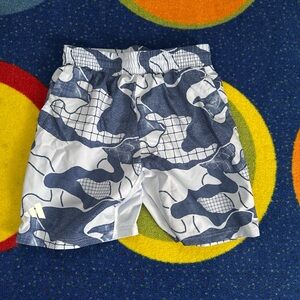 adidas Boys White and Navy Camo Athletic Shorts
